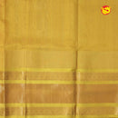 Dark Tomato Pink & Lemon Yellow With Gold Zari Floral Buttas Pure Silk Cotton Saree