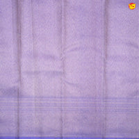 Lavender With Floral Motifs Gold Zari Border Pure Kanjivaram Subhalaya Wedding Silk Saree - Thenianantham