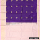 Deep purple With  light peach Vaira Oosi Silk Saree