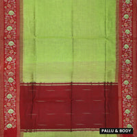 Maroon with Light Green Art Tussar Saree