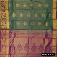 Bottle Green and Purple Art Silk Saree