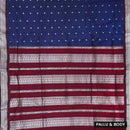 Navy Blue  With Maroon   Premium Quality Kalyani Cotton Saree