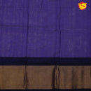 Yellow with midnight blue pure silk cotton saree - Thenianantham