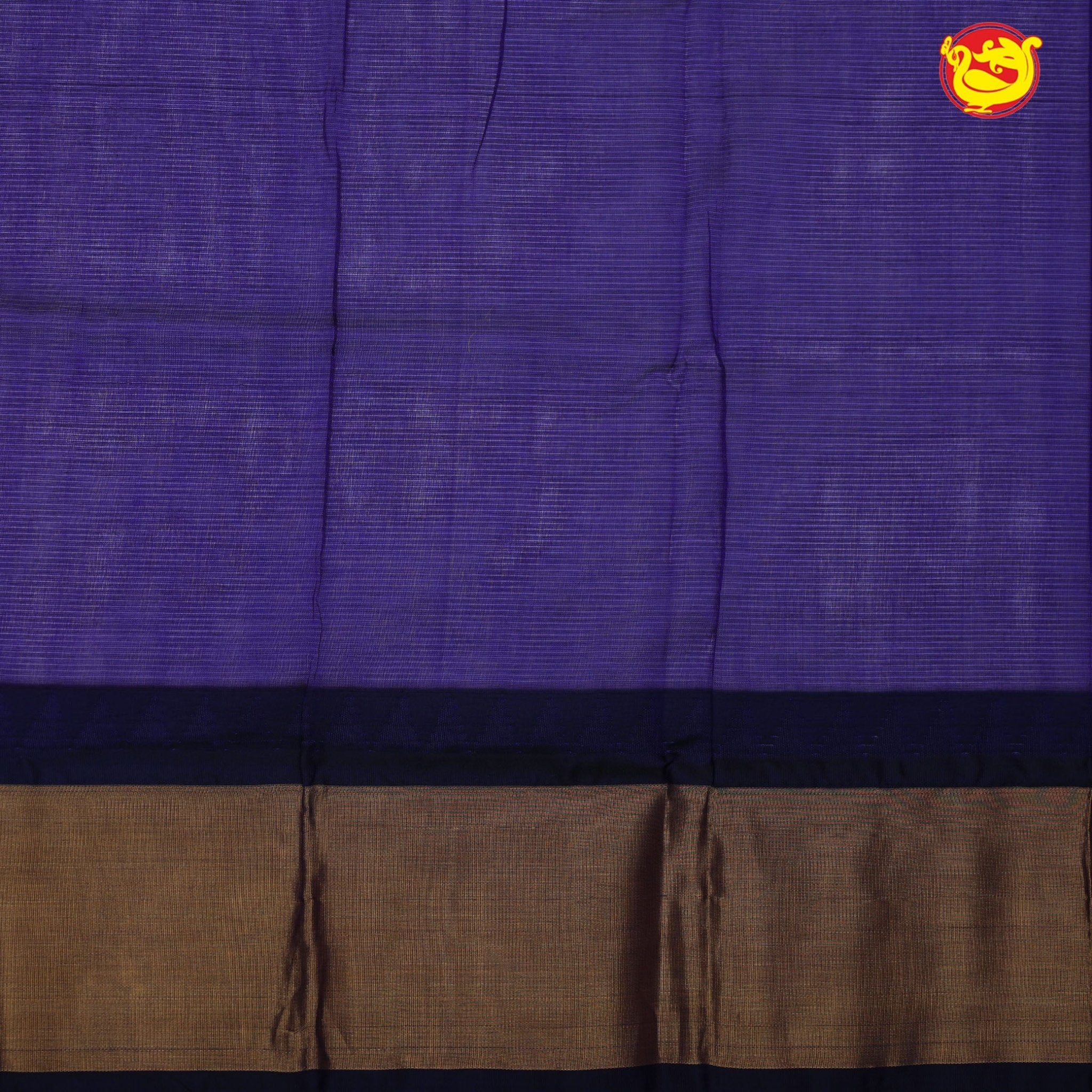 Yellow with midnight blue pure silk cotton saree - Thenianantham