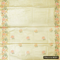 Light Yellow Tissue Silk Saree