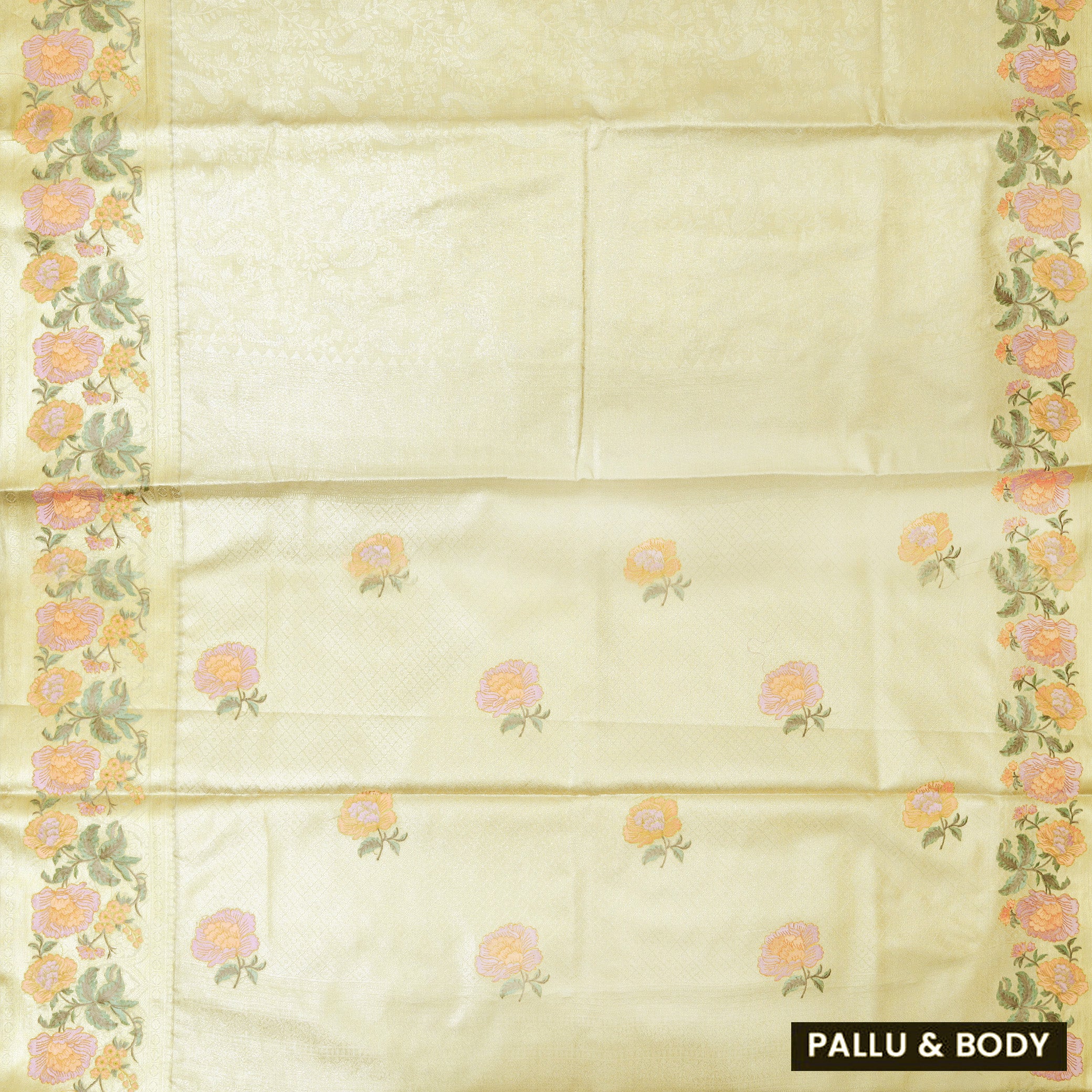 Light Yellow Tissue Silk Saree