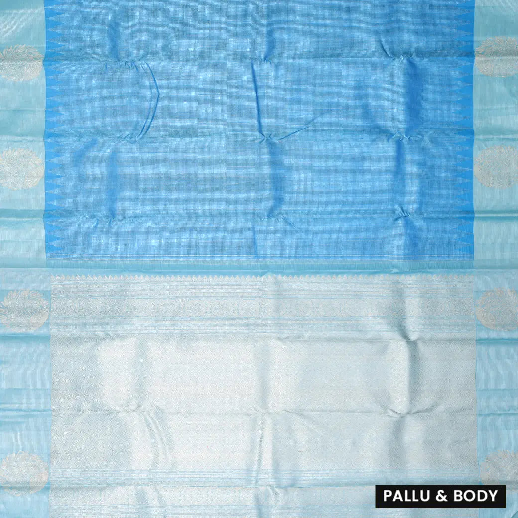 Sky Blue with Light Blue Soft Silk Saree