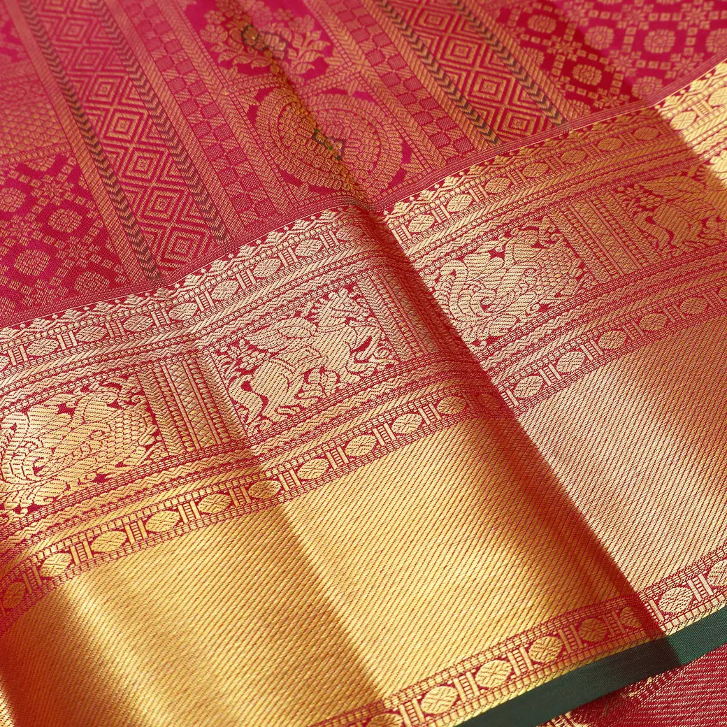 Maroon With Gold Zeri Subalaya Wedding Silk Saree