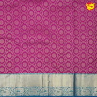 Magenta with Rama blue pure wedding silk saree - Thenianantham