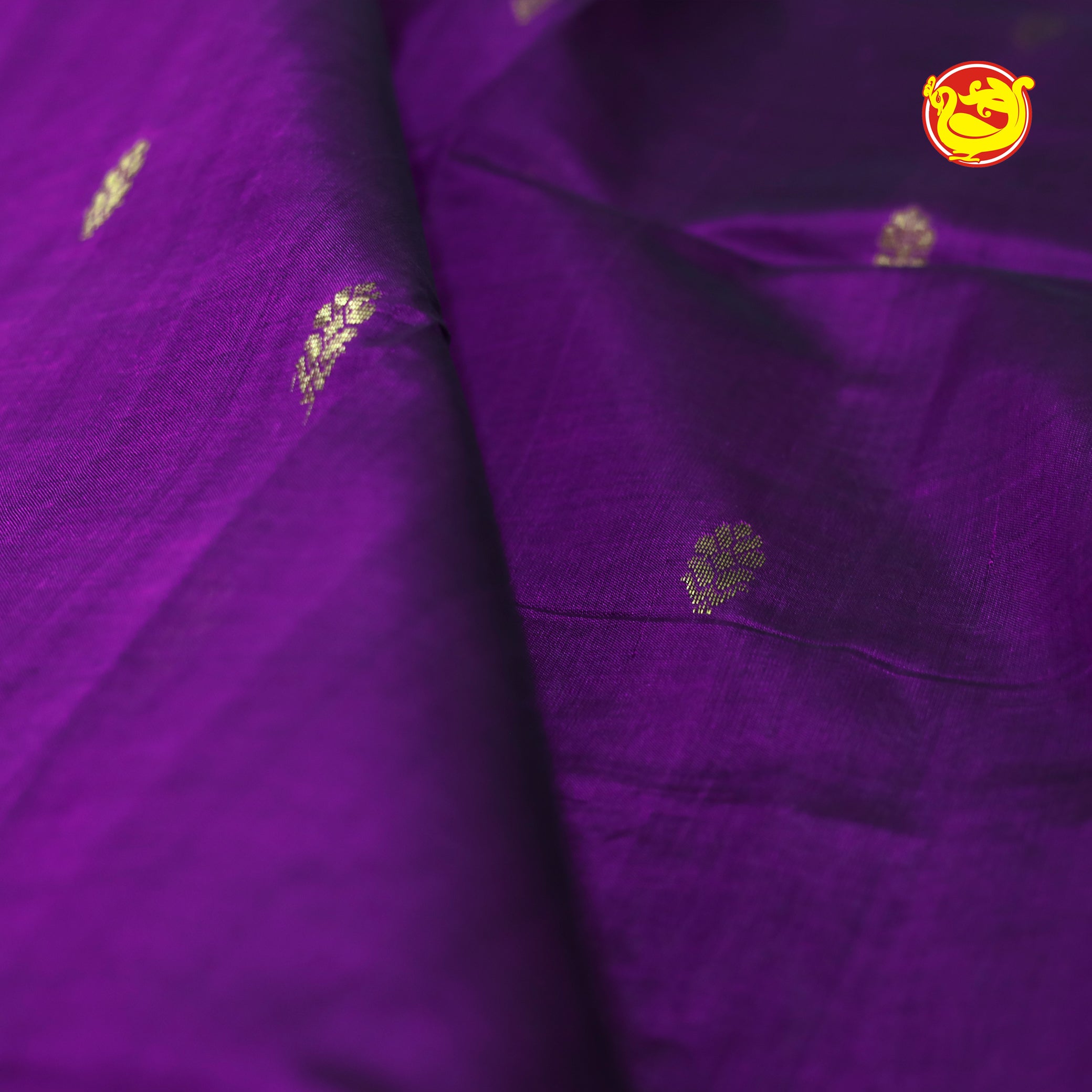 Purple With Sky Blue Pure Arani Silk Cotton Saree