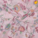 Baby pink linen tissue saree with digital prints - Thenianantham