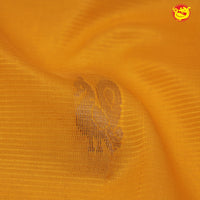 Yellow with midnight blue pure silk cotton saree - Thenianantham