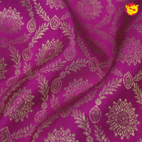 Magenta with Rama blue pure wedding silk saree - Thenianantham