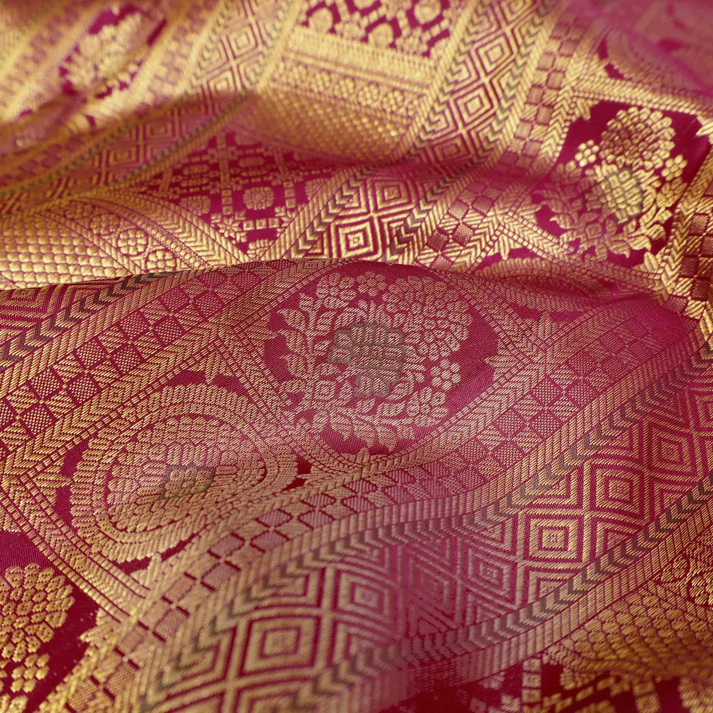 Maroon With Gold Zeri Subalaya Wedding Silk Saree