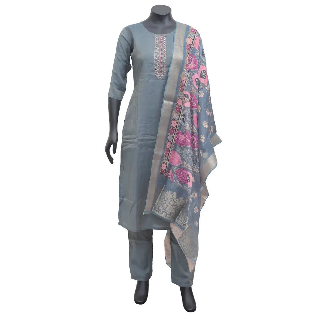 Gray Ladies Branded Readymade Chudi Set