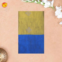 Yellow with Blue Soft Silk Saree - Thenianantham