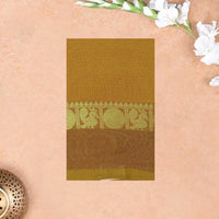 Mustard Yellow Pure Chettinad Cotton Saree without Blouse