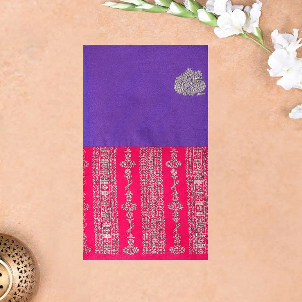 Purple with Red Soft Silk Saree
