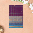 Dark Purple With Blue Pure Cotton Saree without Blous