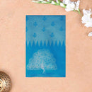 Dark Aqua Blue Color Semi Litchi Silk Saree