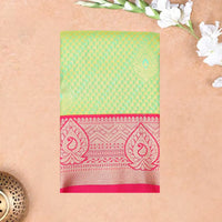 Light Green with Pink Art Silk Saree