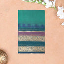 Green With Multi – Colored Borders Pure Chettinad Cotton Saree with Blouse