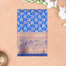 Blue and Gold Zariwork Art Pattu Pavadai Material