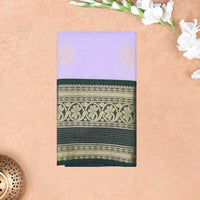 Lavender With dark green Vaira Oosi Silk Saree
