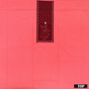 Peach Pink With Maroon  Cotton Ladies Chudithar Material
