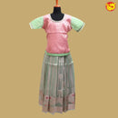 Light pink with Light green Girls Branded Readymade Pattu Pavadai - Thenianantham