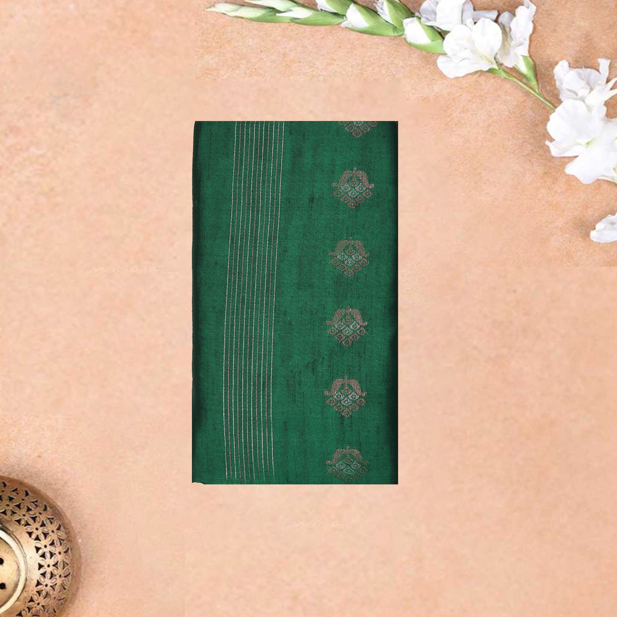 Green with Purple Soft Silk Saree