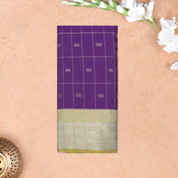 Purpl With  Off-White border Arani Silk Saree