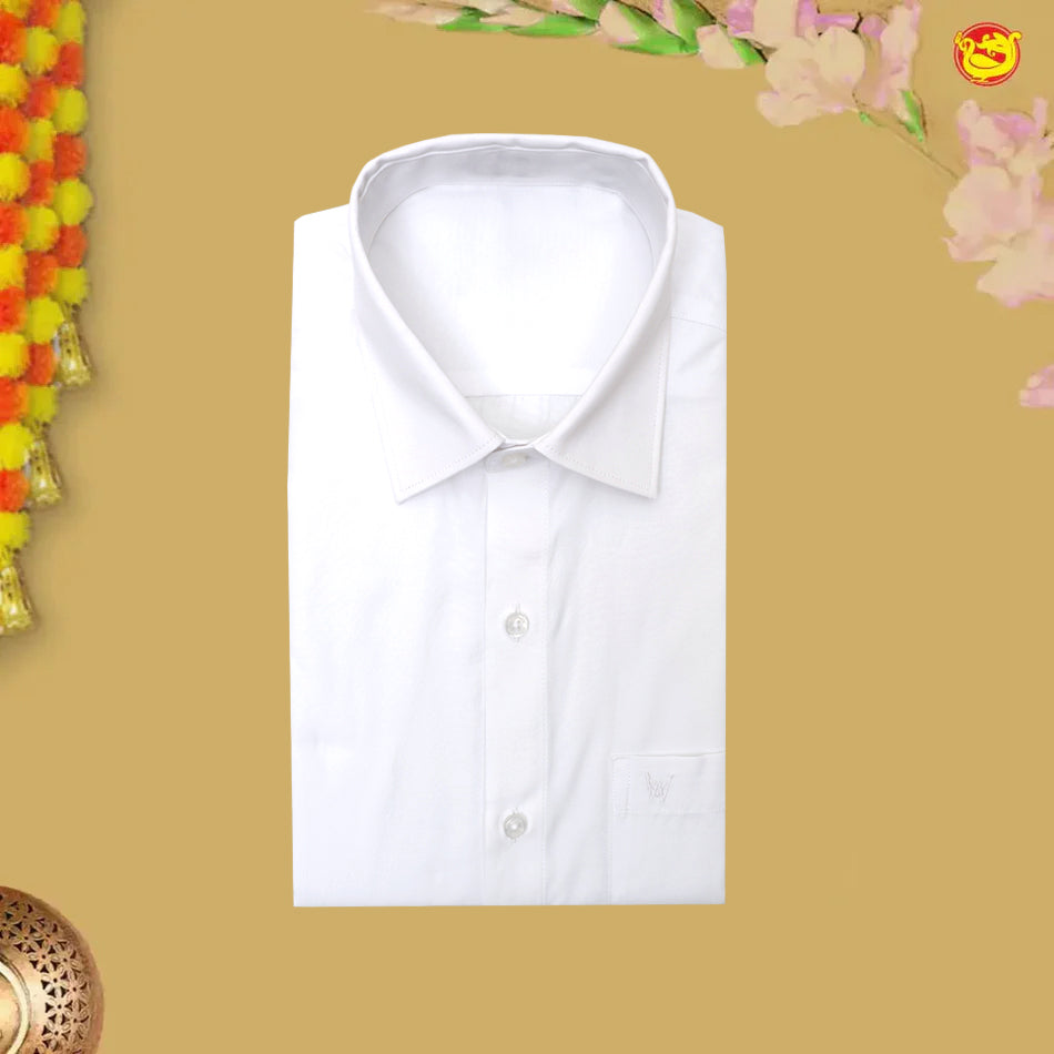 Men’s White  Cotton Half Sleeve Shirt