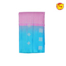 Pink With Sky Blue Diamond Buttas Motifs Silver Zari Pure Kanjivaram Soft Silk Saree - Thenianantham