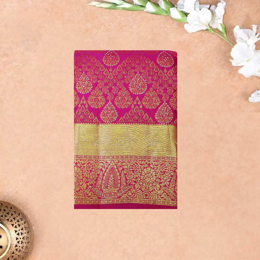PINK colour pure Kanchipuram silk saree