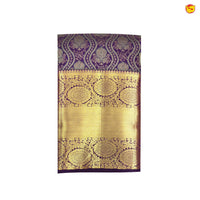 Dark Purple With Floral Motifs Gold Zari Long Border Pure Kanjivaram Subhalaya Wedding Silk Saree - Thenianantham