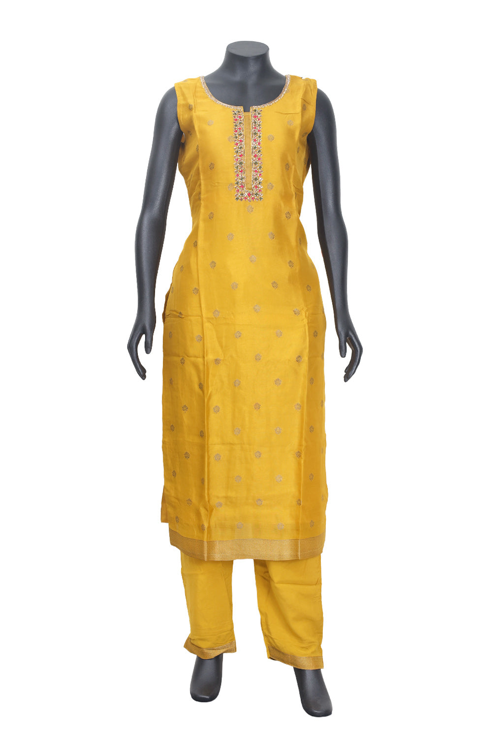 Yellow Color Ladies Branded Straight Cut Readymade  Chudi Set