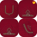 Maroon Bridal Aariwork Blouse - Thenianantham