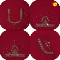 Maroon Bridal Aariwork Blouse - Thenianantham