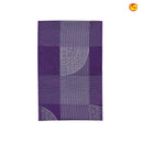 Purple With Gold Motifs Silver Zari Checked Pure Kanjivaram Subhalaya Soft Silk Saree - Thenianantham