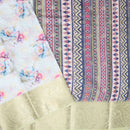 Off White With Pink Floral Design Dola Silk