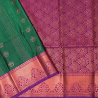 Green with Purple Soft Silk Saree