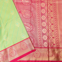Light Green with Pink Art Silk Saree