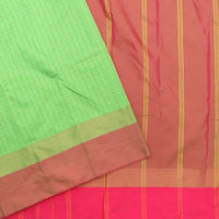 Bright Green with Light Brown Arani Fancy Silk Saree