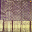 Dark Purple With Floral Motifs Gold Zari Long Border Pure Kanjivaram Subhalaya Wedding Silk Saree - Thenianantham