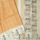 Sandal with cream color Semi Chanderi Silk Saree