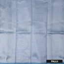 Dark Aqua Blue Color Semi Litchi Silk Saree