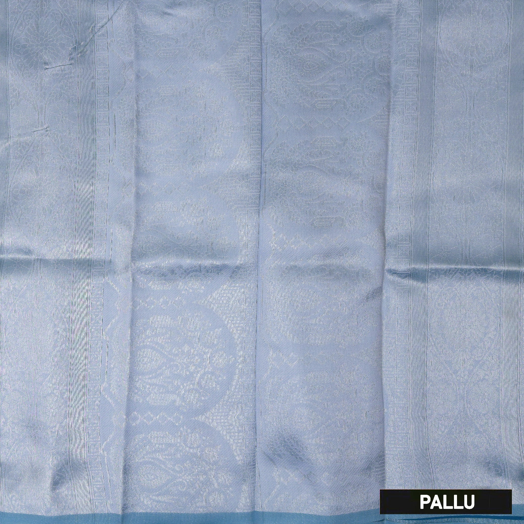 Dark Aqua Blue Color Semi Litchi Silk Saree