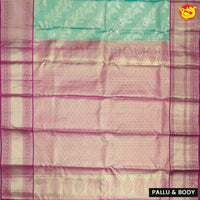 Green with magenta tissue Kanchipuram silk saree - Thenianantham