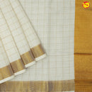 Southloom Exclusive Onam Kasavu Saree With Cheked Pattern (Matching Plain Blouse Included) - Thenianantham